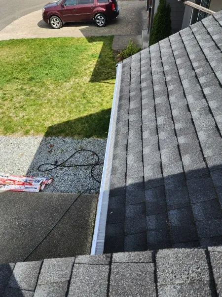 Gutter cleaned and prepped before guard installation